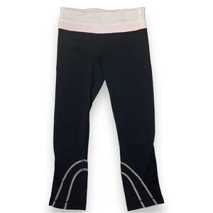 Lululemon Women’s Run Inspire Crop II Black Blush Quartz Size 4